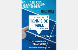 Du tennis de table à Labastide Murat !