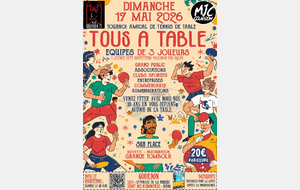 ✨ [TT] Tournoi "Tous à Table" – Les 20 ans du club ! Gourdon